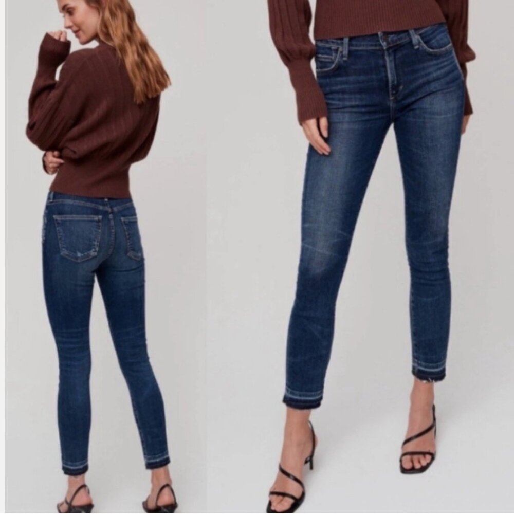 Citizens Of Humanity Rocket Crop Skinny Jeans Womens 27 Raw Hem Made in USA
